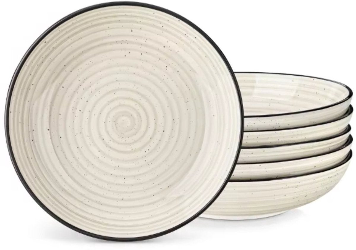 Aurora Serviesset Celestia - 6 delig - 4 persoons - Beige - Dinerborden - Bordenset - Diepe borden - Ontbijtborden - Servies - Keukenservies
