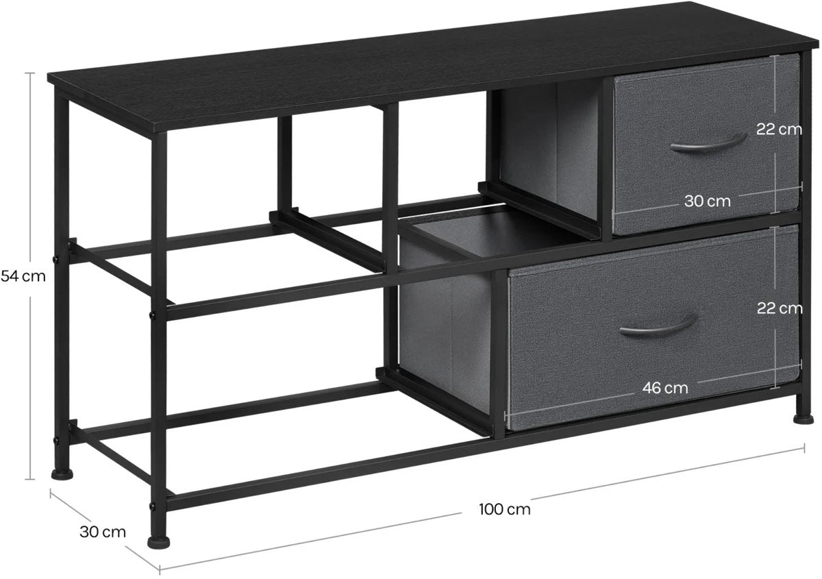Ladekast met 5 Laden - Dressior - Kast - Voor Woonkamer, Slaapkamer, Keuken of Hal - TV-Kast & Dressoir - Met Stof en Metalen Frame