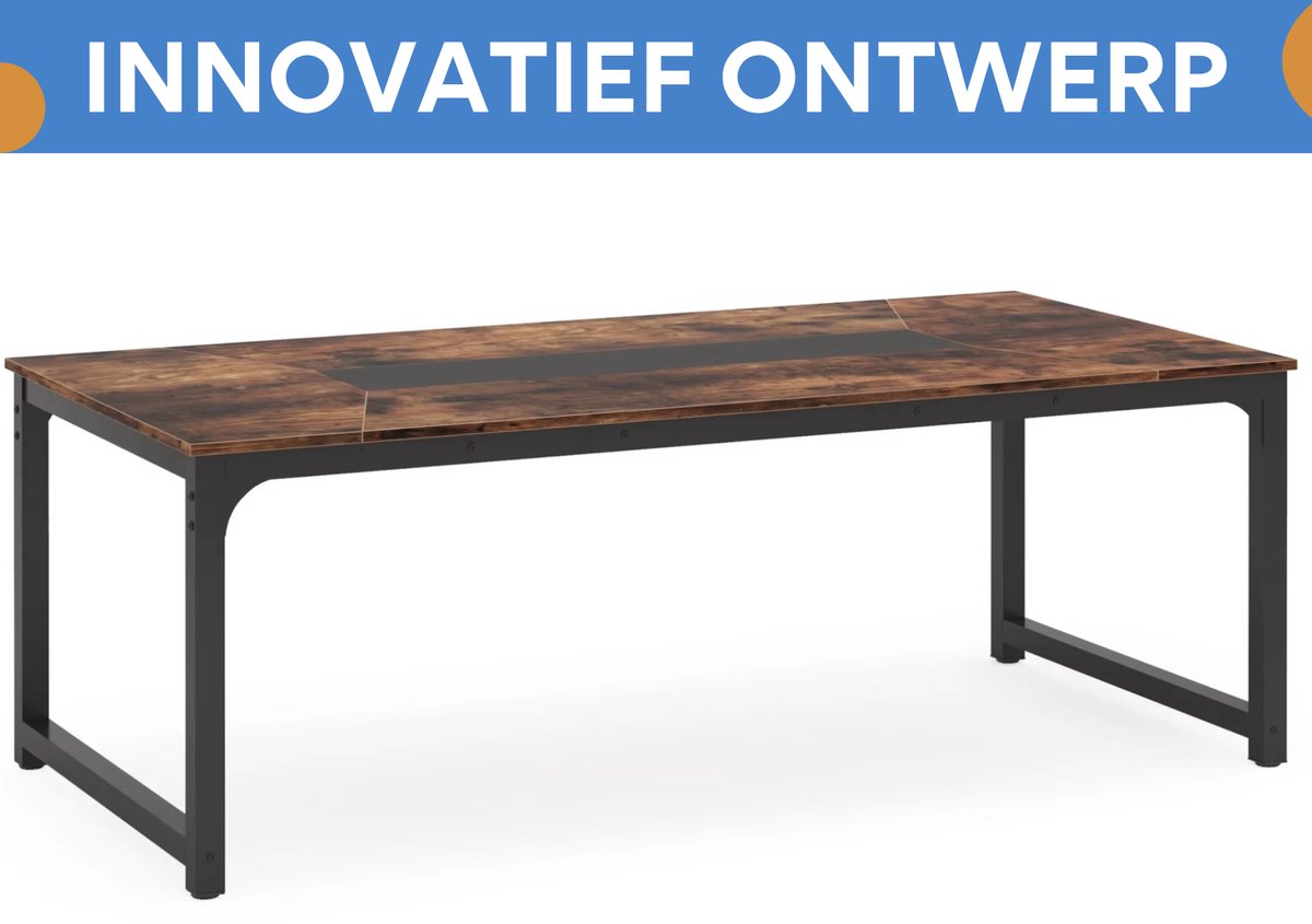 Computerbureau XL - 180cm bureau - Vintage - Voor 6 personen - Voor volwassenen