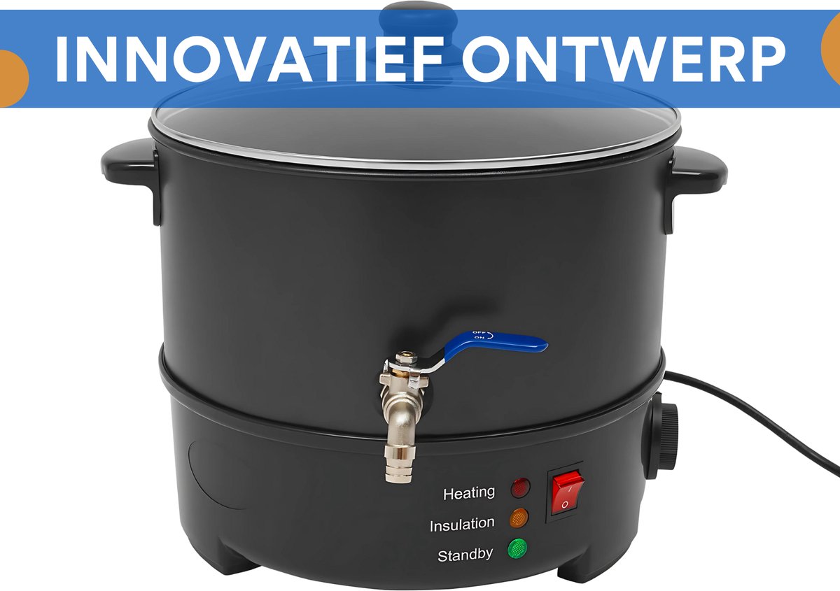 Wax Smelter Machine - Waxverwarmer - Wax apparaat - Smeltpan voor kaarsen - Kaars maker machine - Voor Kaarsen Maken, Zeep & DIY Ambachten - 8L Paraffine Heater met Digitale Temperatuurcontrole - 1000W Non-Stick Coating
