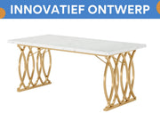 Bureau Velano - Modern 180cm - Marmerlook Computerbureau - Voor Werk of Thuis