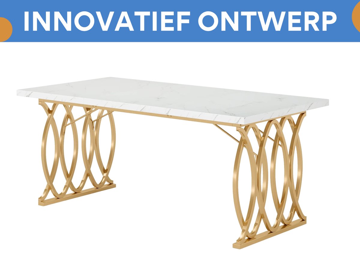 Bureau Velano - Modern 180cm - Marmerlook Computerbureau - Voor Werk of Thuis