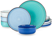 Santivo Serviesset - 12 delig - 4 persoons - Rainbow - Dinerborden - Bordenset - Diepe borden - Ontbijtborden - Servies - Keukenservies