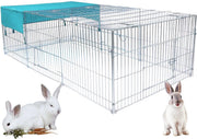 Dierenren - Zilver - XL Kippenren - Puppyren - 216x116x65cm - Konijnenren