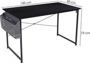 Bureau Nero - Met opbergvak - Voor Computer, PC en Laptop - Volwassenen - Thuiskantoor - 100cm