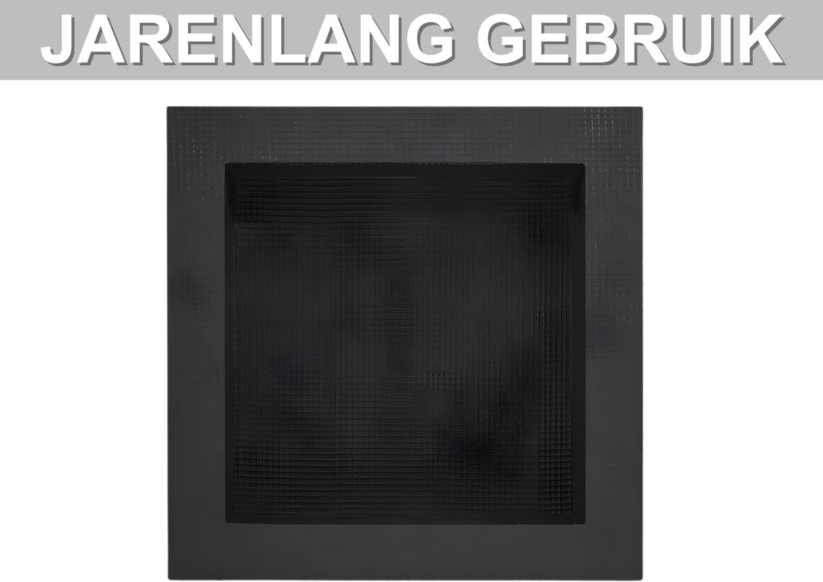 Douchenis - Wandnis - Inbouwnissen- Voor Badkamer & Douche - Zwart - 1 vak - 41x41cm