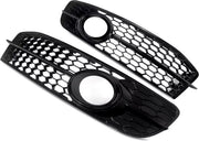 Voorbumper - Voor Audi A6 C6 S-Line 2009-2012 - Auto accessoires - Mistlichtgrille - Honingraat - Gloss Zwart