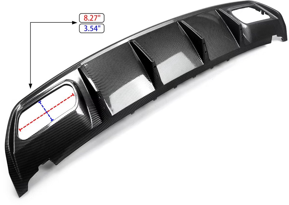 Aerox DiffuserLine - Achterbumper Diffuser Lip - Carbon Look - Voor Mercedes A-Klasse W176 A200/A45 AMG (2013-2018) - Auto Accessoires