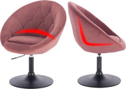Barkruk Nero Deluxe - Industrial - Roze - Barkrukken set van 1 - Barstoel Kruk - Barstoelen met rugleuning - Keukenstoel - In hoogte verstelbaar - Velvet