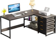 Hoekbureau Dublin - Computerbureau - 150cm - Grijs - Voor thuis of werk - Hout en metaal