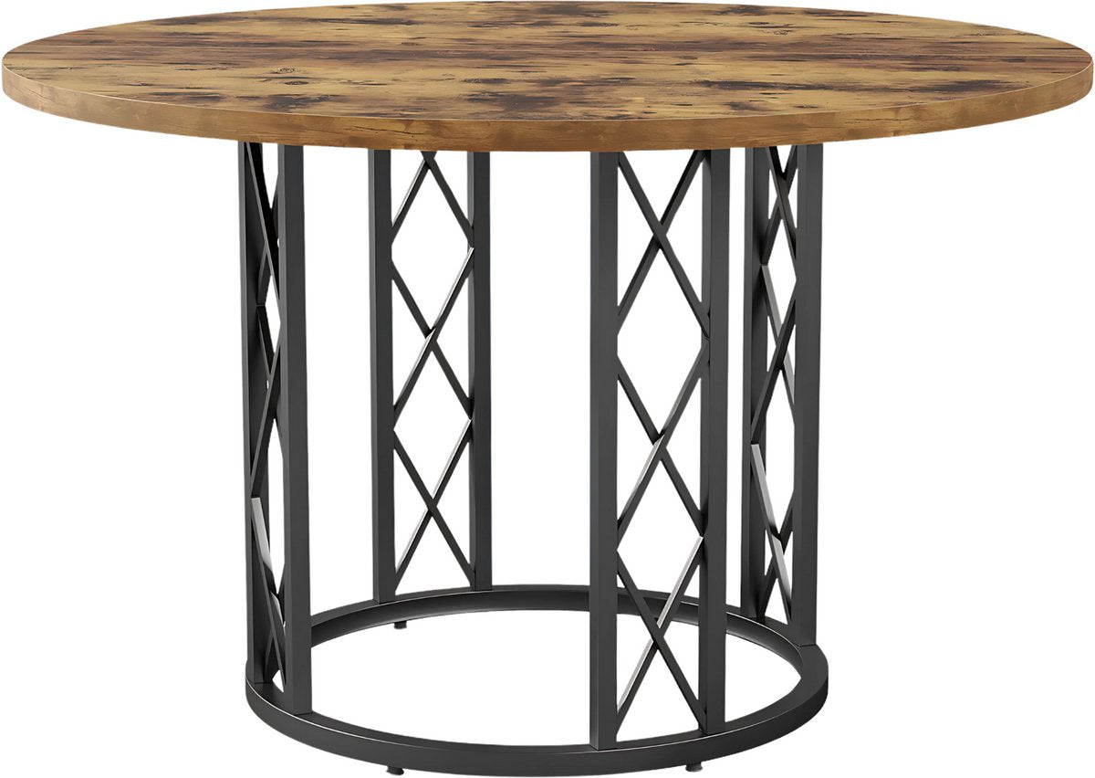 Ronde Eettafel Zurich - Voor 4 personen - 120cm - Voor Keuken of eetkamer - Bruin