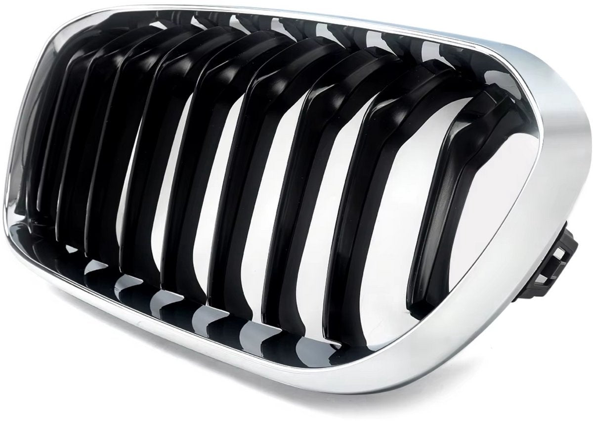 Grille Quorin - Voorbumper grille - Chroom + Zwart - Voor BMW 1 Serie F20/F21 LCI (2015-2019) - Auto accessoires
