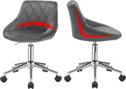 Bureaustoel - Donkergrijs - Ergonomisch - Velvet - Op Wielen - Verstelbaar