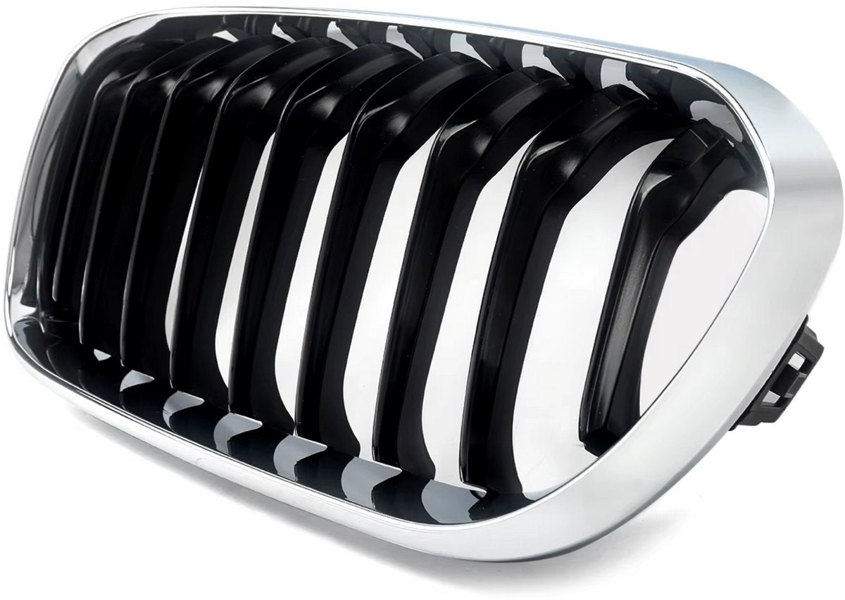 Voorbumper grille- Chroom + Zwart - Voor BMW 1 Serie F20/F21 LCI (2015-2019)- Auto accessoires