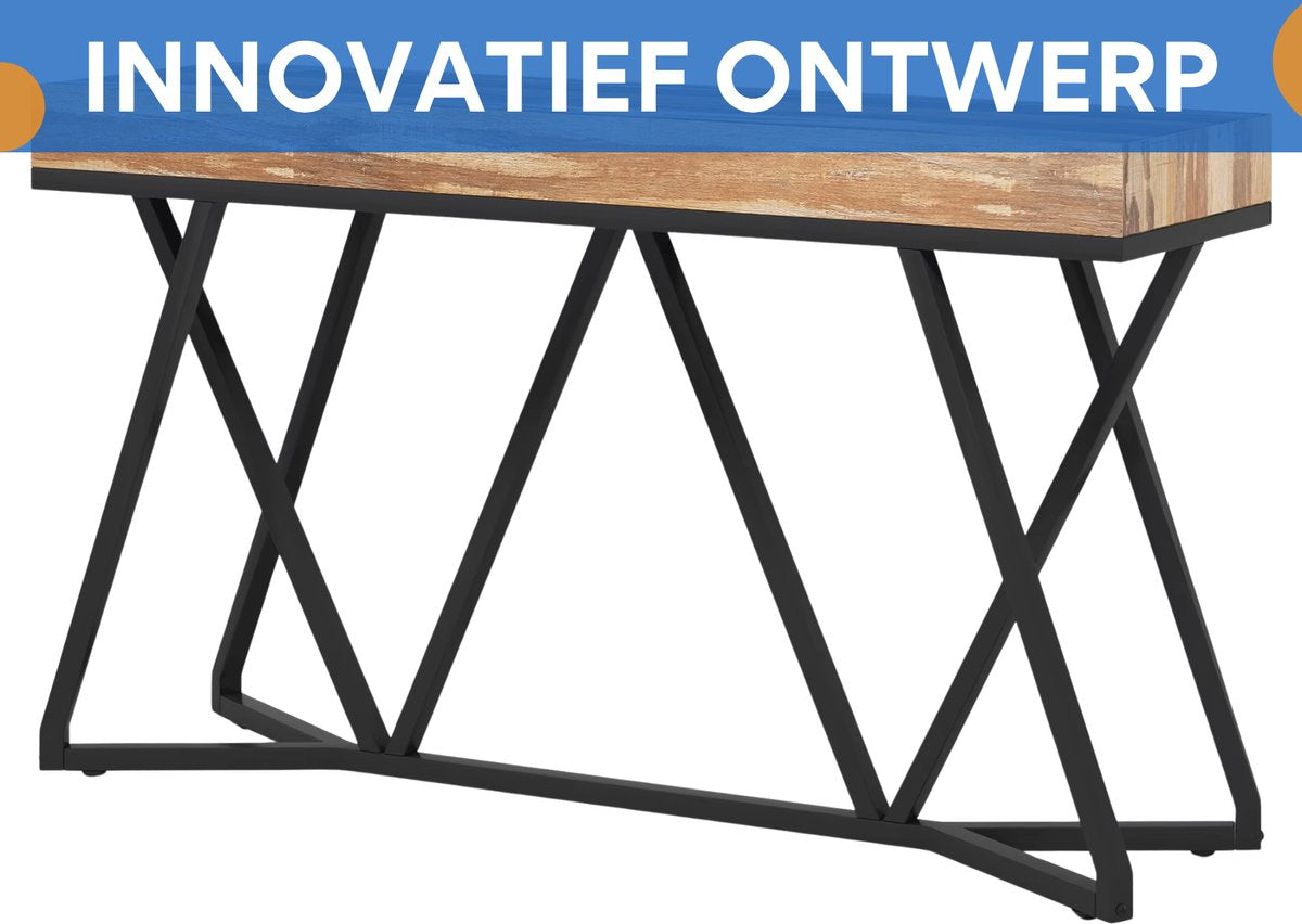 Haltafel Nero - 140cm - Consoletafel - Wandtafel - Gang of woonkamer - Bruin