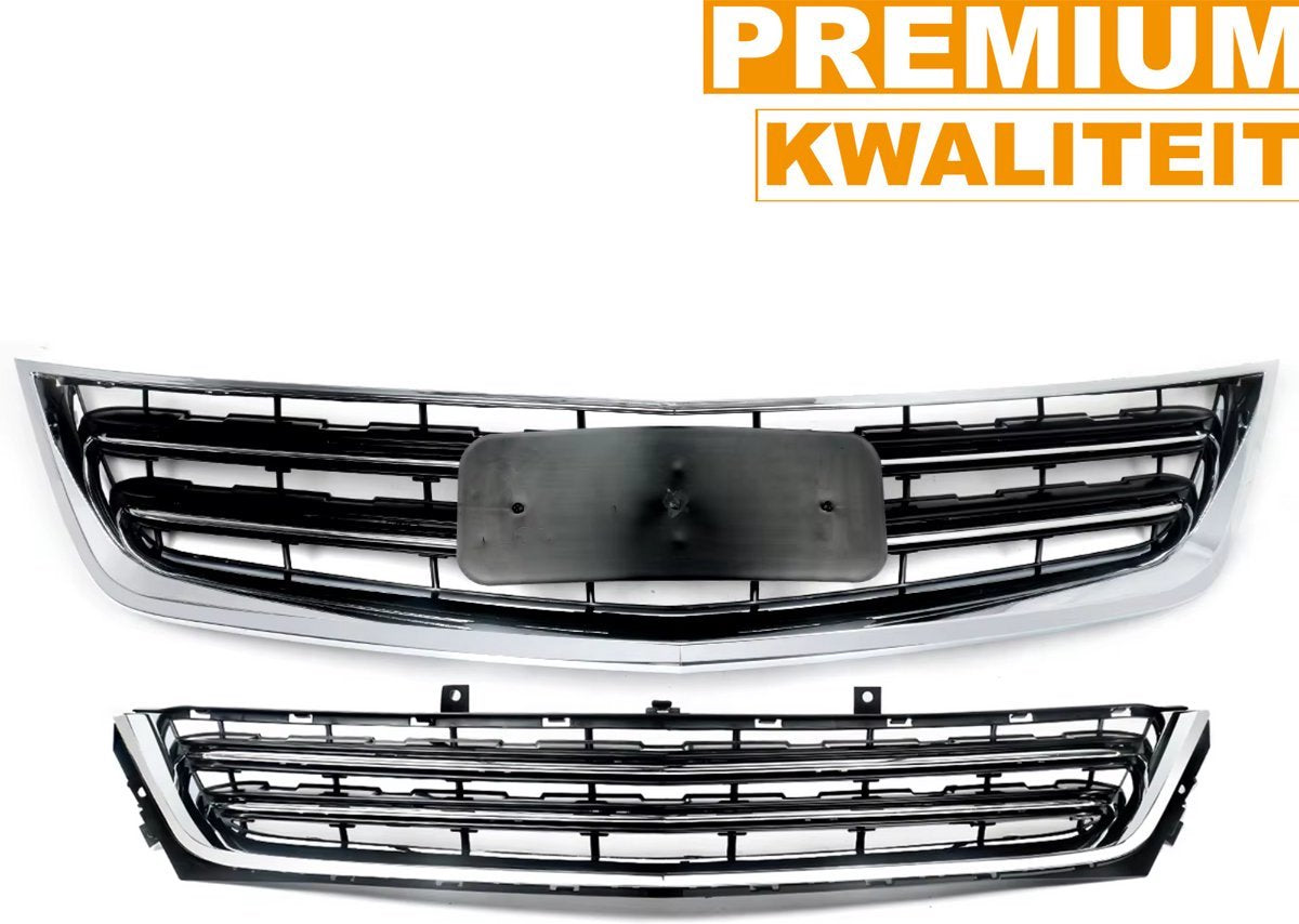 Voorbumper Grille Zolux - Bovenste & Onderste Roosters - Voor Chevrolet Impala (2014-2020) - Chroom + Zwart