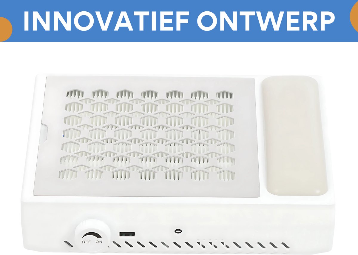 Stofafzuiger voor nagels - Manicure tafel - Nail Dust Collector - Voor Nagelstof Verwijderen - Wit
