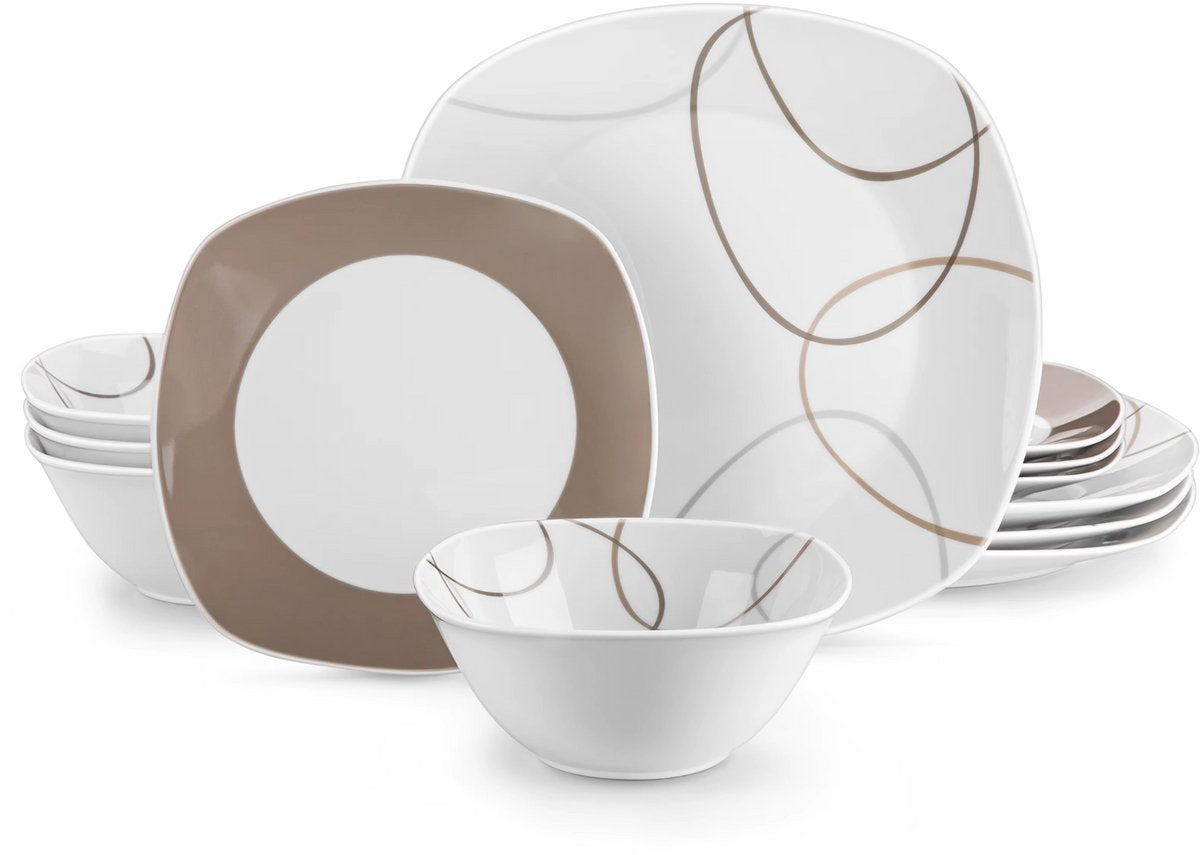 Tida Serviesset - 24 delig - 8 persoons - Wit - Dinerborden - Bordenset - Diepe borden - Ontbijtborden - Servies - Keukenservies