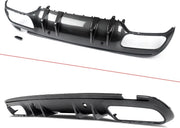 Achterbumper - Voor Mercedes C-Klasse W205 C63 AMG - Auto accessoires - Diffuser - Carbon Look - Met uitlaat tips
