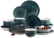 Royal Bordenset – 6 persoons – 24 delig – Groen Keramisch – Dinerborden – Breakfast Plates