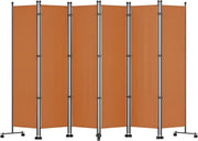 Kamerverdeler - Kamerscherm- Scheidingswand - 6 Panelen - Opvouwbaar Thuiskantoor - Hout look- 308x185 cm