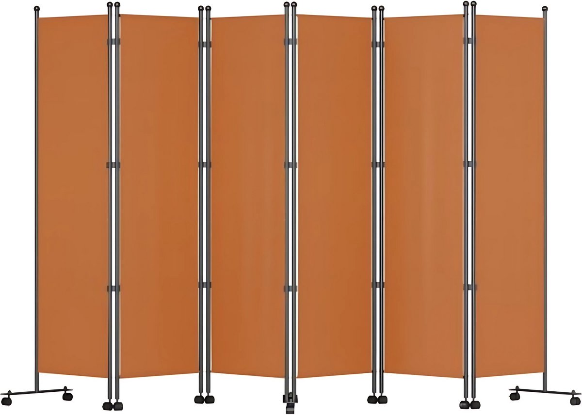 Kamerverdeler - Kamerscherm- Scheidingswand - 6 Panelen - Opvouwbaar Thuiskantoor - Hout look- 308x185 cm