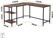 Hoekbureau - Computerbureau - Gaming Desk - Industrieel Design - Zwart
