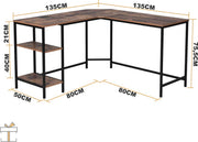 Hoekbureau - Computerbureau - Gaming - Industrieel - Desk - Black friday - Sinterklaas - Kerstcadeau