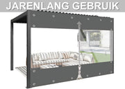 Zeildoek 210x240cm - Verranda - Dekzeil - Overkapping - Voor Terras, Pergola & Tuinhuis - Waterdicht - Wind - Donkergrijs
