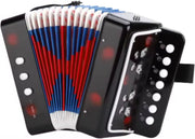 Kinderaccordeon - Speelgoedinstrument - Muziekinstrument voor kinderen - 2-Bass - 7 Noten - Zwart