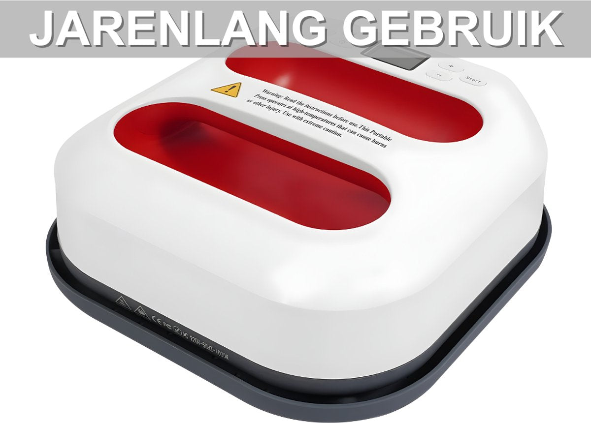 Mini warmtepers- Hittepers - Persmachine - Voor Thuis- en Hobbygebruik - Draagbare Hot Stamping Machine - Rood