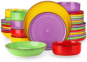 Chromatica Azzuro Serviesset - 32 delig - 8 persoons - Kleurrijk - Dinerborden - Bordenset - Diepe borden - Ontbijtborden - Servies - Keukenservies