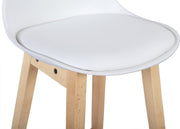 Barkruk Tido Industrial - Wit - Barkrukken set van 2 - Barstoel Kruk - Barstoelen met rugleuning - Keukenstoel - Kunstleer