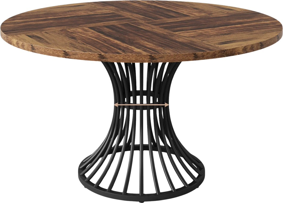 Eettafel Velano - Rond 120cm - Keukentafel Geschikt voor 4 Personen - Voor Keuken of Eetkamer