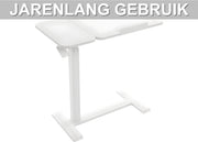 Laptoptafel - Bijzettafel - Bedtafel - Banktafel- Voor gebruik aan bed of kantoor - Verstelbaar - Wit
