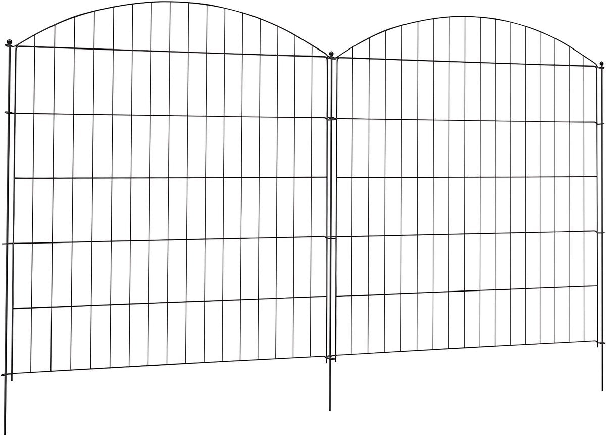 5-delige Tuinhekken - Tuinafscheiding - Borderrand - Voor Tuinranden & Dierafscherming - Weerbestendig Grenshek voor Buiten - Zwart