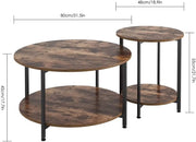 Salontafels - Bijzettafels - 2 stuks - Voor Woonkamer, Slaapkamer & Kantoor - Industriële look - Multifunctioneel als Nachtkastje of Salontafel