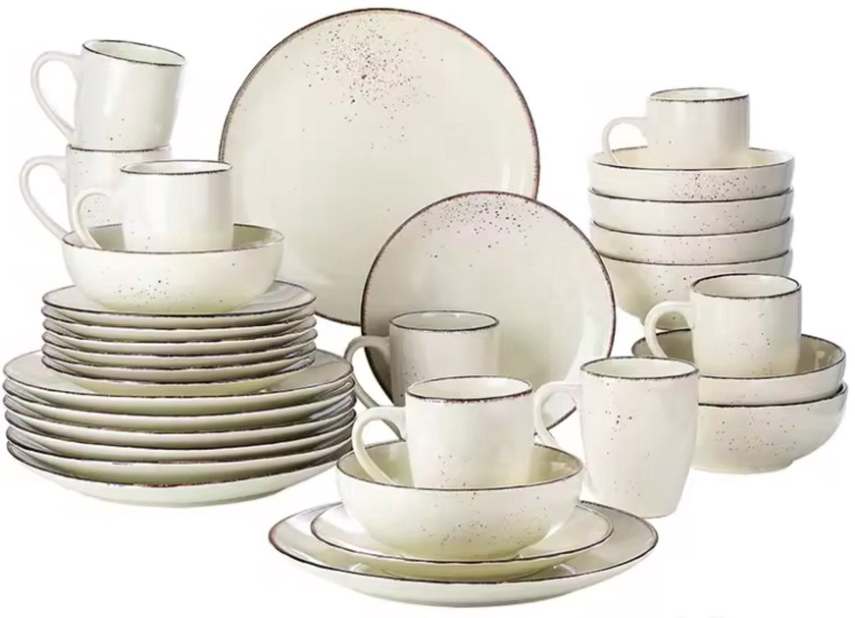 Splendid Ontbijtborden – 32 delig- 8 persoons – Wit Keramisch – Eetborden – Kleine Borden – Elegant tafelservies