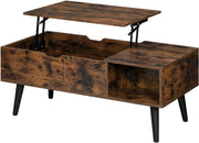 Salontafel Dulvia- Bruin - Tafel voor woonkamer - Met opbergruimte en hefplank - Laptoptafel