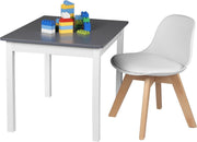 Kinderstoel - Eetkamerstoel - Wit - Zithoogte 33cm - Kinderfauteuil
