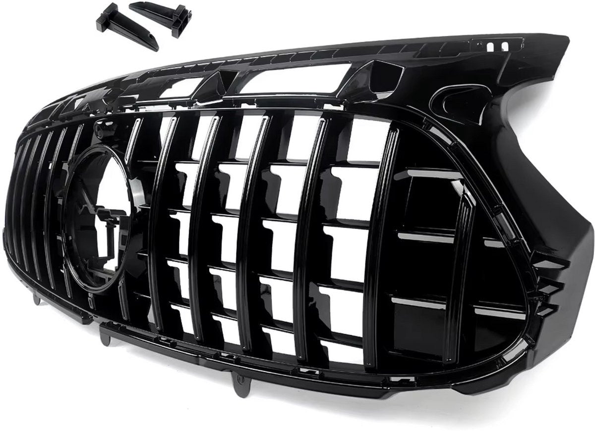 GT Grille Nitros - Voorbumper Grille - Voor Mercedes GLA-Klasse H247 (2020-2023) - Glanzend Zwart - GT Stijl - Auto Accessoires