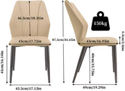 Eetkamerstoelen Lavio - Set van 2 - Elegante Keuken- of Restaurantstoel - Lounge - Khaki
