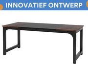 Bureau - Computerbureau - Lange bureau - Vergadertafel - Voor thuis of kantoor - Zwart/Bruin