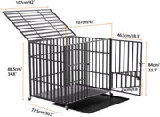 Hondenbench Titan - 107CM - Hondenhok - Metaal - Kennel - Op wielen