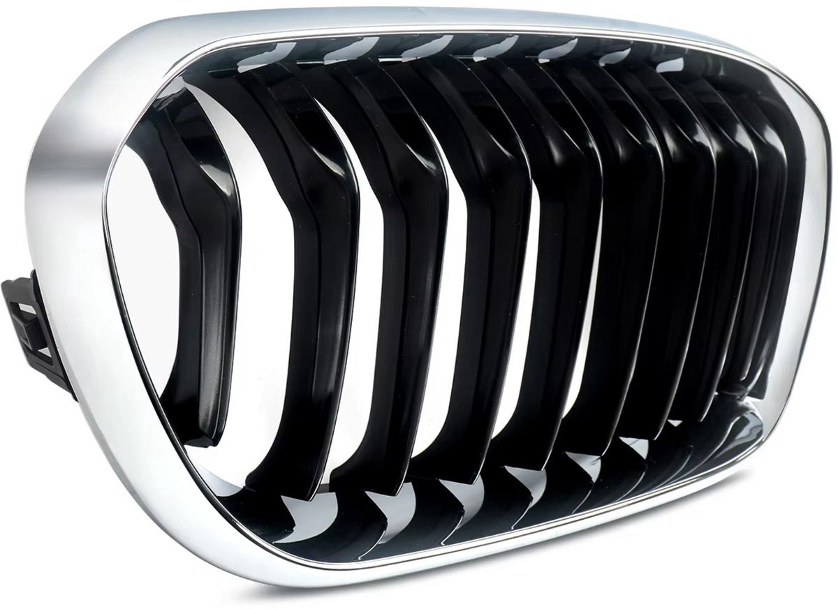 Niergrille Twinblade - Front Niergrille - Chroom + Zwart - Auto accessoires - Voor BMW 1 Serie F20/F21 LCI (2015-2019)