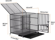 Hondenbench - 107CM - Hondenhok - Metaal - Kennel - Op wielen