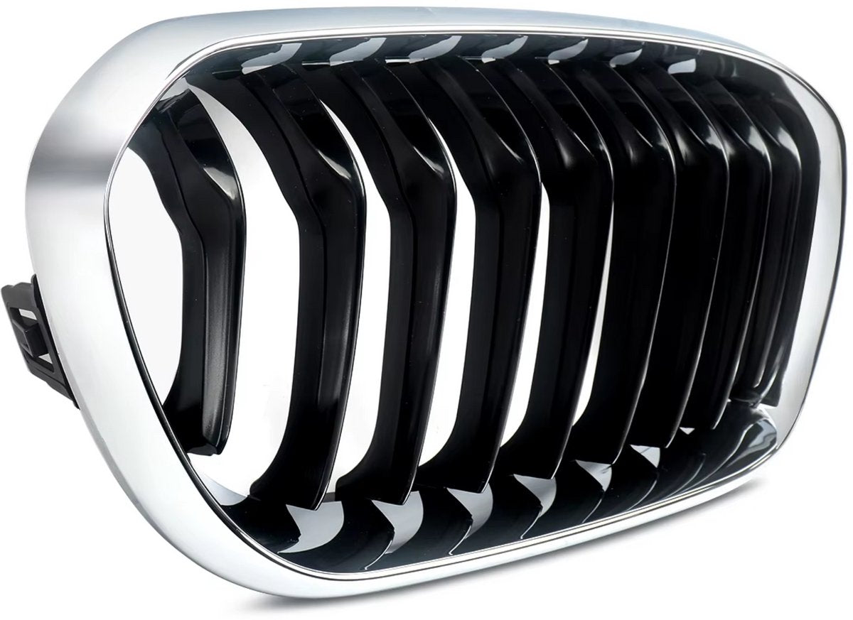 Front Niergrille - Chroom + Zwart - Auto accessoires - Voor BMW 1 Serie F20/F21 LCI (2015-2019)