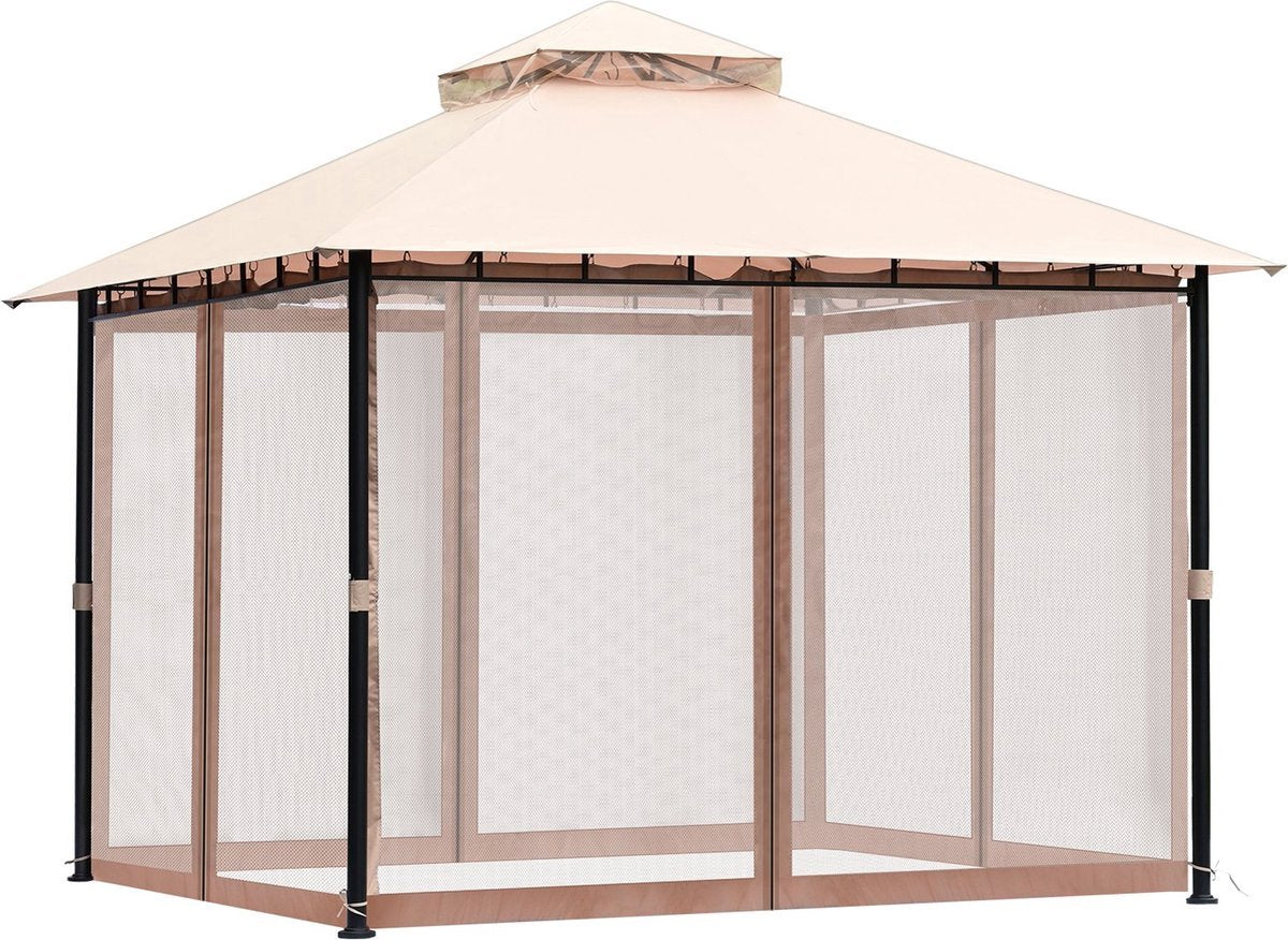 Opvouwbaar paviljoen - Feesttent - Luxe tent - 330x330x316 cm - Beige