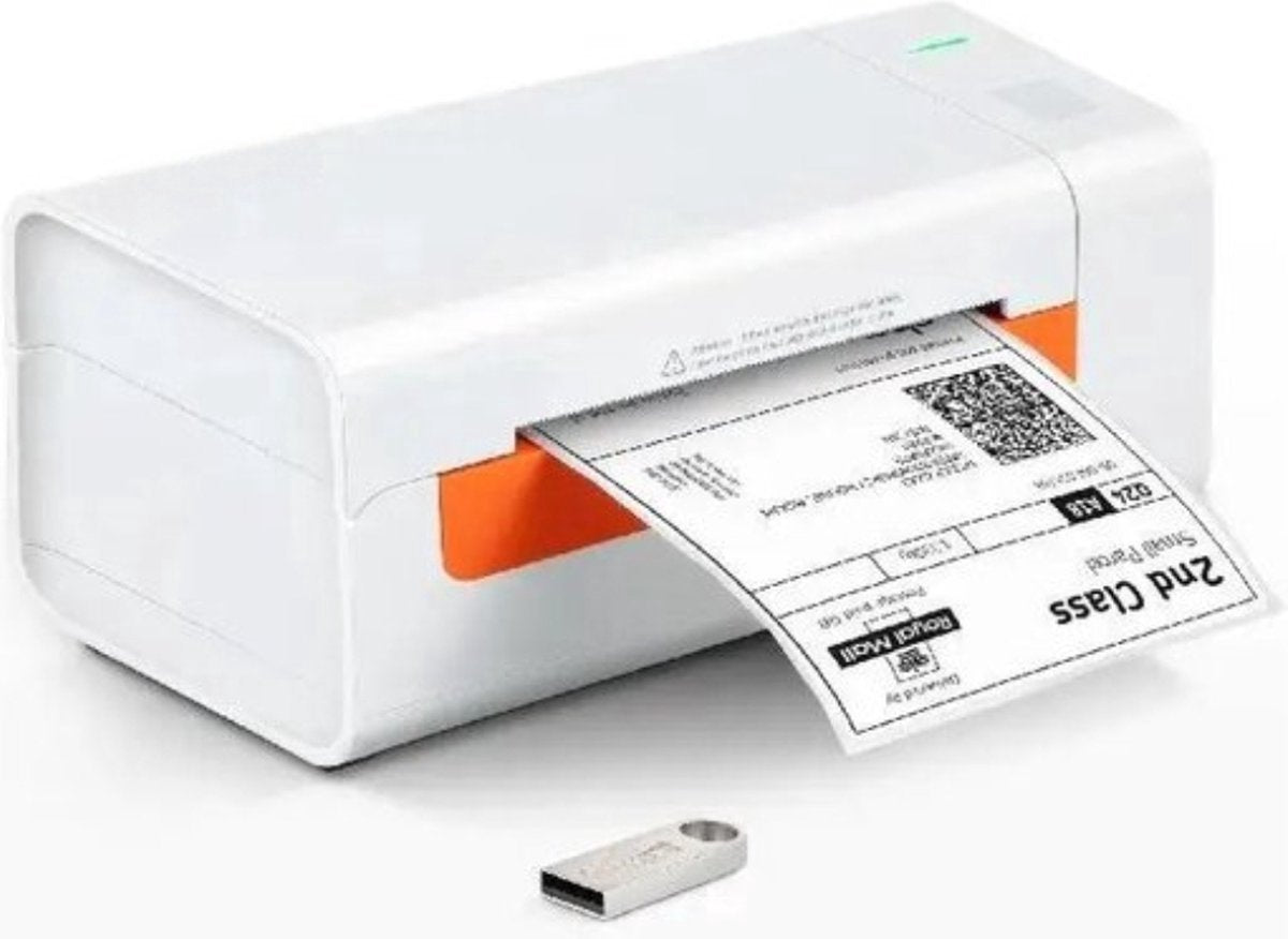 Happyment Thermische Labelprinter - Verzendlabels - Usb - 60 Labels p/m - 203DPI -Wit