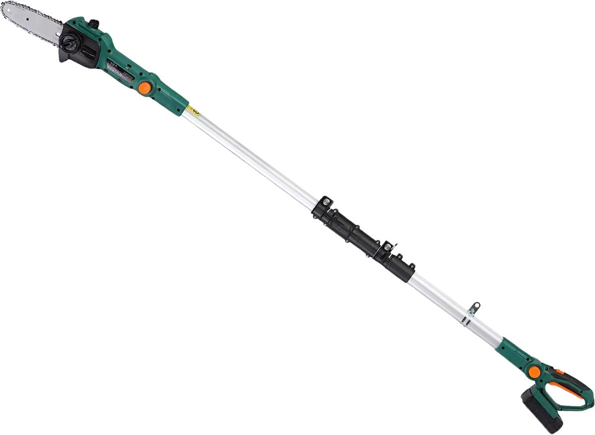 Telescopische kettingzaag - Draadloos - 3 meter - Met accu - Heggenschaar - Snoeischaar - Takkenschaar - Op steel